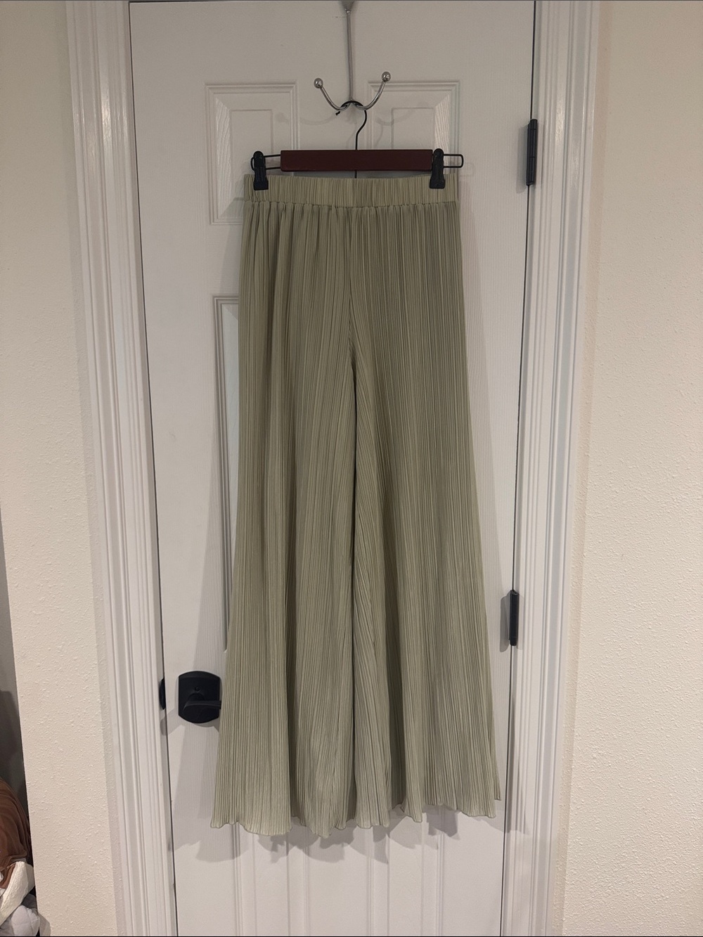 Gianni Bini Sage Green Wide Leg Pleated Pants